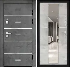 Купить Входная дверь Флагман Монарх Z ПВХ бетон графит панель ПВХ ясень белый с зеркалом