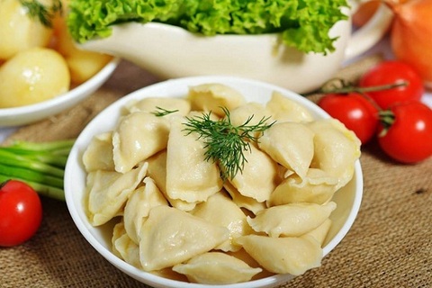 Вареники с картофелем и жареным луком, упаковка 500 гр