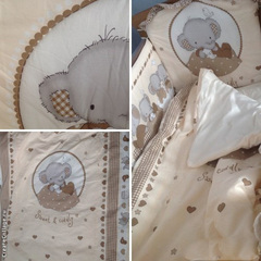 Комплект в кроватку "Слоник Боня" (бежевый)