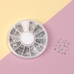 Стразы для декора, 1,5/2/2,5/3 мм, цвет серебристая голография