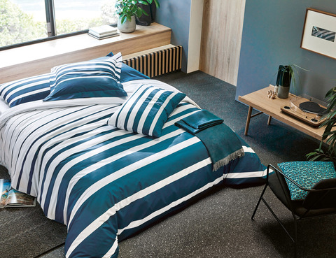 Постельное белье 2 спальное евро Blanc des Vosges Grand Large Bleu Paon