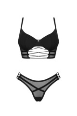 Комплект эротический из 2 частей OBSESSIVE ROXELIA Set crotchless_Черный