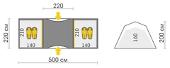 Кемпинговая палатка Talberg Base 4 Sahara