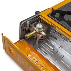 73-0-023 Плита туристическая газовая газова портативная в кейсе, к цанговому баллону и переходником на баллон (РемоКолор)