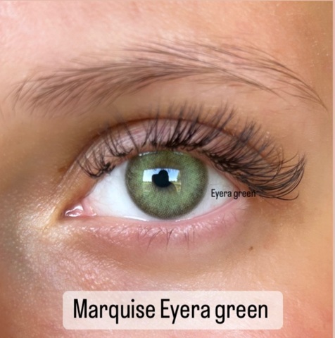 Зеленые цветные линзы для светлых и тёмных глаз / Marquise Eyera green / На 12 месяцев