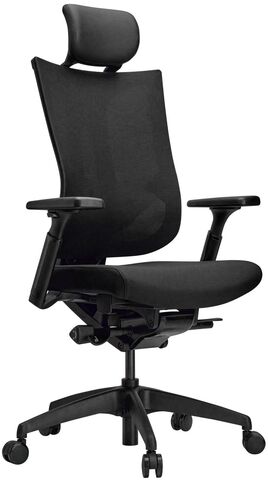 Кресло эргономичное SCHAIRS TONE-M01B каркас черный / сетка IT01BK, ткань IR14BK черная