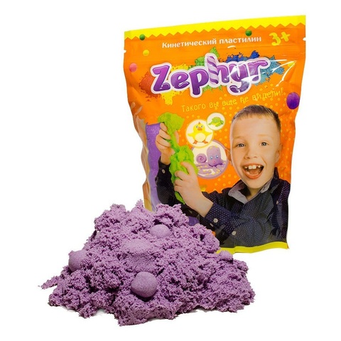 Кинетический пластилин Zephyr (Зефир) в дой-паке, фиолетовый 300 гр