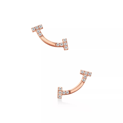 Серьги из розового золота 18k с бриллиантами 💠Tiffany, T Smile New