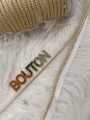 Кант плетеный золотистый с люрексом на белой основе