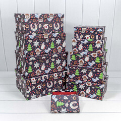 
          Коробка 34 х 26 х 15.3 см Набор 10 шт "Новый год" (Черный)