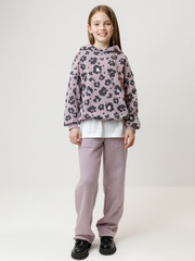 брюки  для девочки  КР 400844/сиреневый 3304 к621