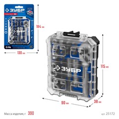 ЗУБР Компакт 26 предм., система стыковки Z-БОКС, набор: трещотка с насадками,Профессионал(25172)