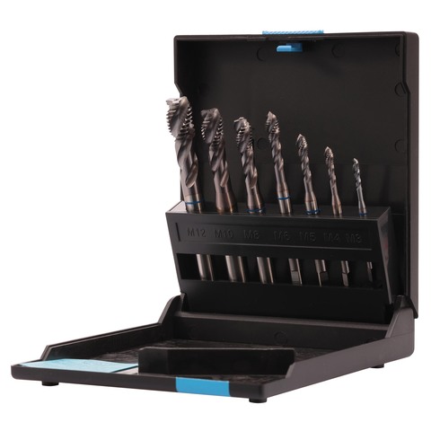 Набор метчиков машинных M3 -M12 HSSE-TiCN DIN371/376 (Винт., C/2-3P, R39) 7пр Volkel 47869