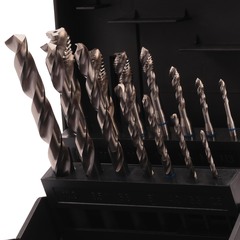 Набор метчиков машинных M3 -M12 HSSE DIN371/376 (Винт., C/2-3P, R39, + сверла) 14пр Volkel 47867