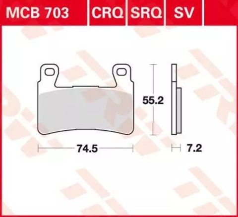 Колодки тормозные дисковые MCB703SV