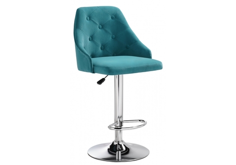 Барный стул Laguna blue velour 45*45*94 - 116 Хромированный металл /Blue