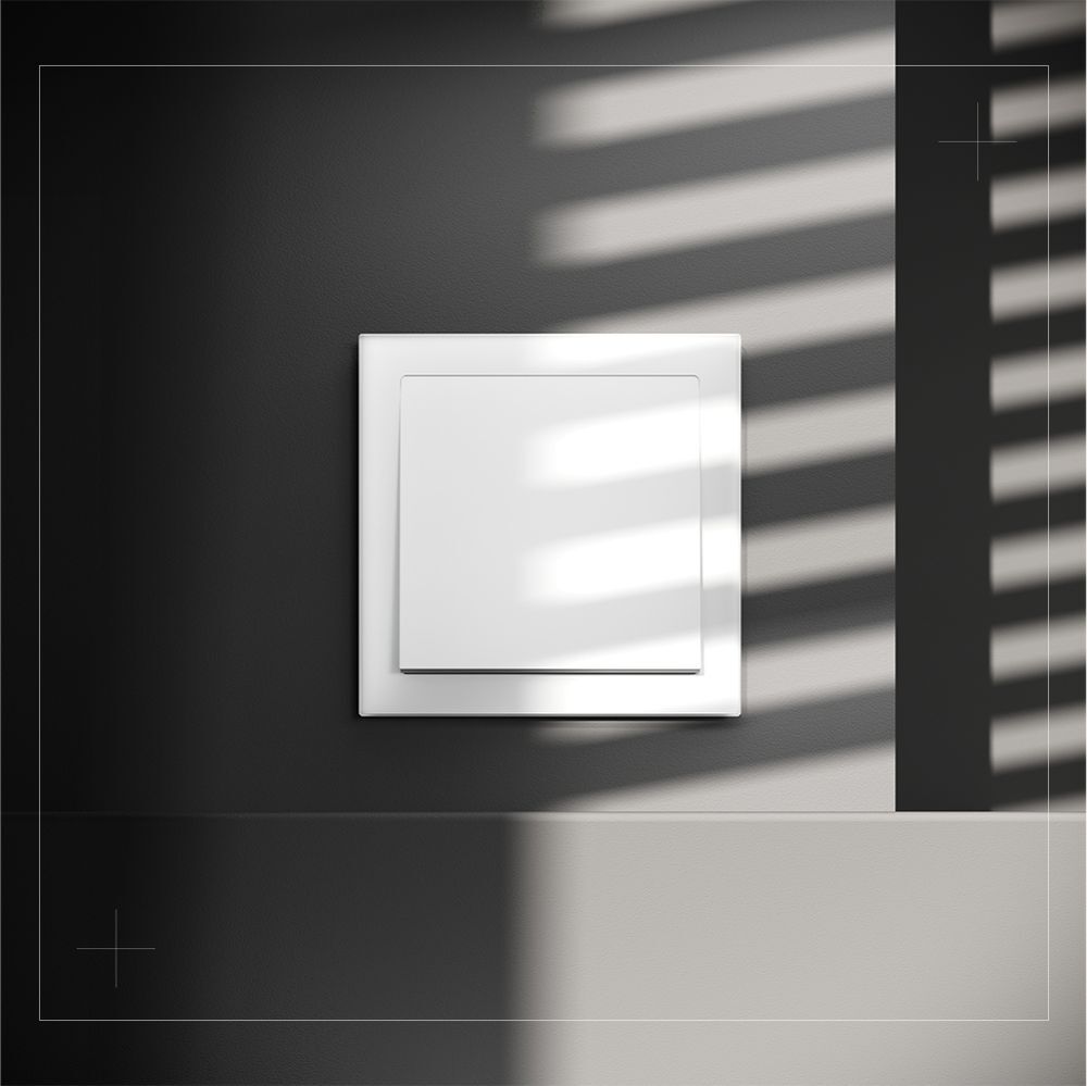 Выключатель с самовозвратом встраиваемый Voltum S70 одноклавишный 10А, (белый матовый) VLS010602