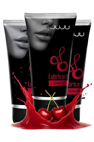 Набор из 3 съедобных лубрикантов JUJU со вкусом вишни