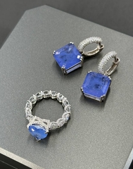 40040 - Кольцо-дорожка с сиреневым сердцем из серебра 925 пробы