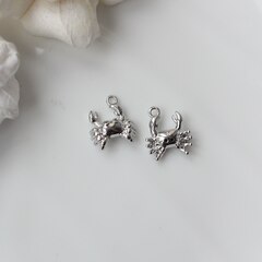 Подвеска Краб с фианитами 15*12 мм, родий, П154