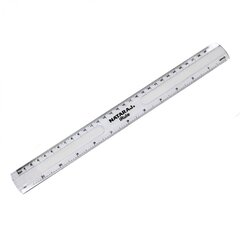 
          Линейка NATARAJ, 30 см, пластиковая, 2 шкалы см/дюйм, прозрачная, пакет ПВХ