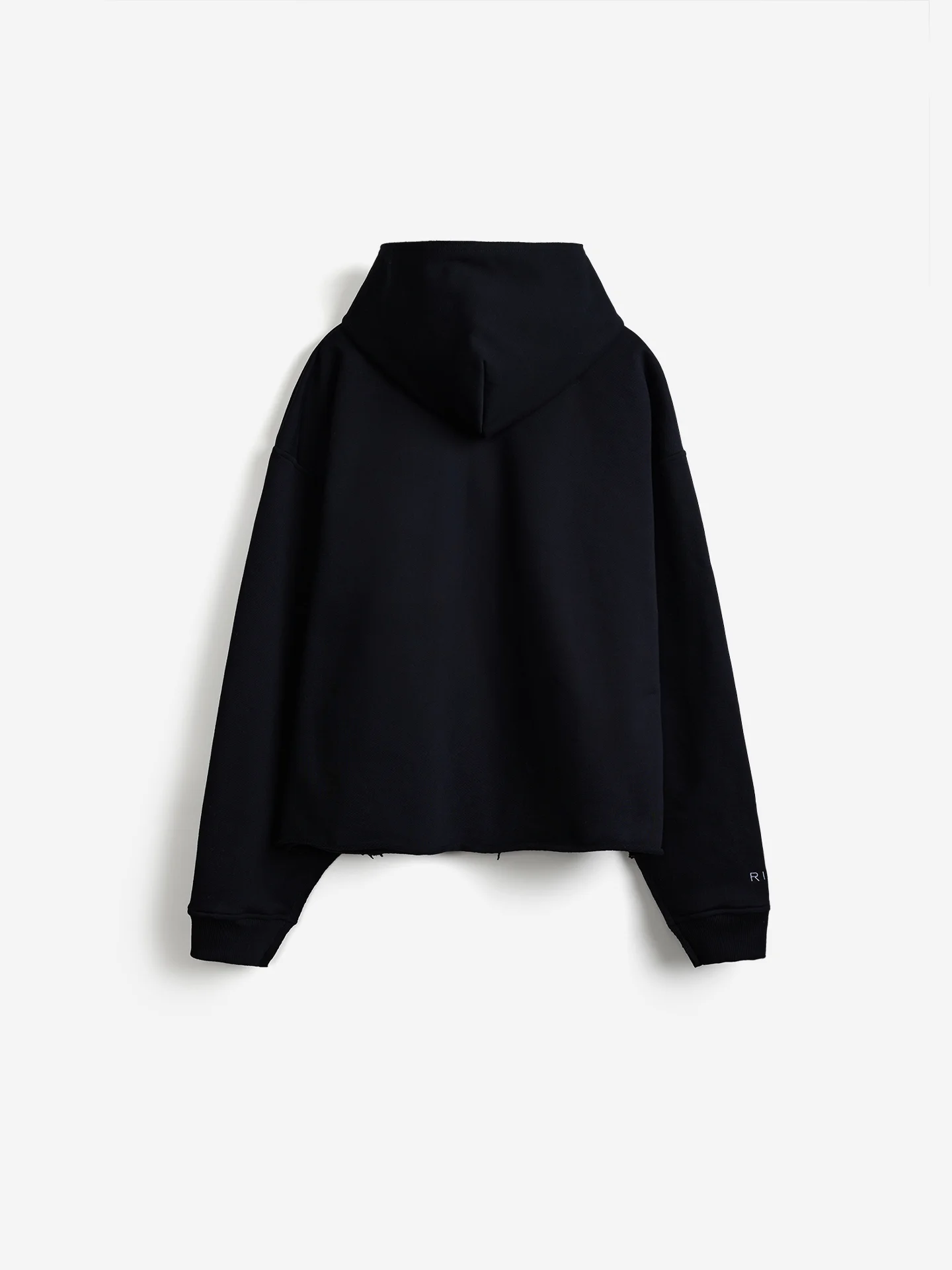 Черный укороченный худи с винтажным лого