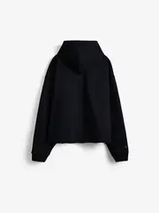 Черный укороченный худи с винтажным лого