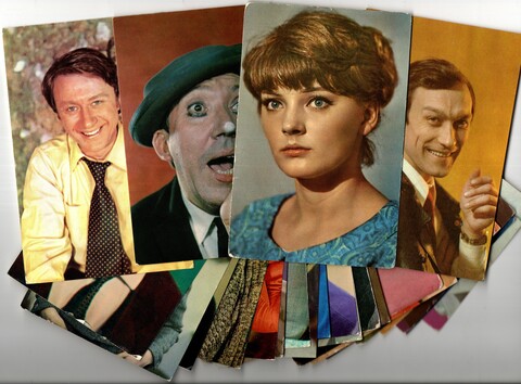 №36 Открытки Артисты и актёры СССР 1970–1980-е г. 25 штук. Цветные, чистые, без повторов