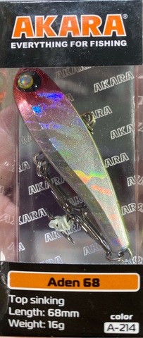 Воблер Akara раттлин Aden 68 мм 16 гр.  A214
