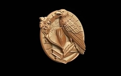 Силиконовый молд Ворон (медальон) № 0472