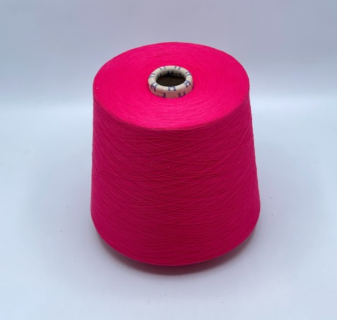 Бобинная пряжа,Cotton combed, 2540м. 100%Хлопок, Ярко-розовый(701), 39345