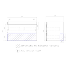 Тумба под раковину Фуста 800-0-2 (Фостер) навесная дуб золотой