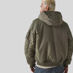 Бомбер Alpha Industries MA-1 Hooded Logo Oxford OG-107 Green (Зеленый)