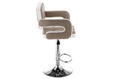 Барный стул Bent бежевый / белый 59*59*92 Хромированный металл /Бежевый