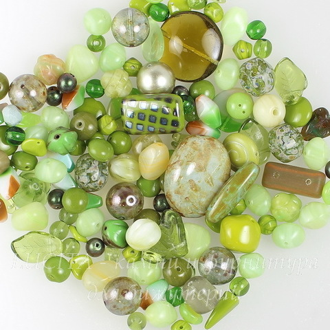 Бусины Preciosa микс 16 "Olive Green"