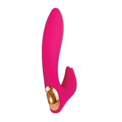 Розовый вибратор с клиторальным отростком Bliss Vibrator - 17,8 см. - 