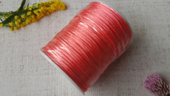 Шнур круглый атласный (для воздушных петель), 2 мм, коралл