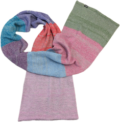 Классический шарф с крупными не повторяющимися полосками пастельных цветов