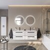 Cezares ECO-CER-N-1200-4C-SO-2-BL ECO-CER-N База под раковину подвесная с четырьмя выкатными ящиками для раковины с двумя чашами, Bianco Lucido, 1200x457x500, ECO-CER-N-1200-4C-SO-2-BL