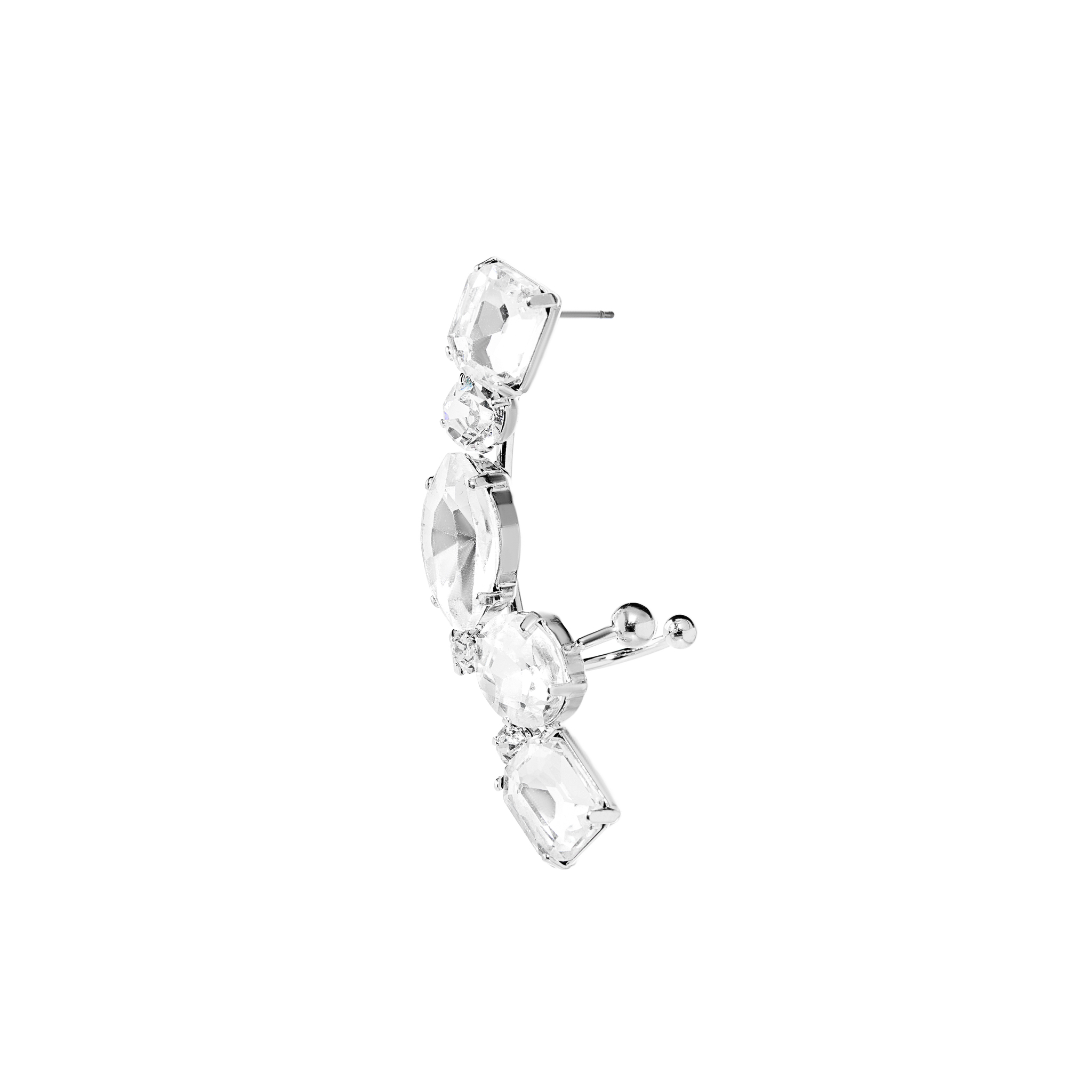 

Кафф Silver Large Cuff With Asymmetrical Crystals