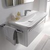Раковина Geberit myDay: B=100см, T=48см, Отверстие под смеситель=По центру, Перелив=Без, Белый / Специальное керамическое покрытие KeraTect