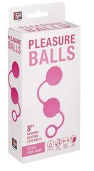 Розовые вагинальные шарики с ребристым рельефом - 