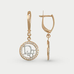 Серьги женские длинные с фианитами