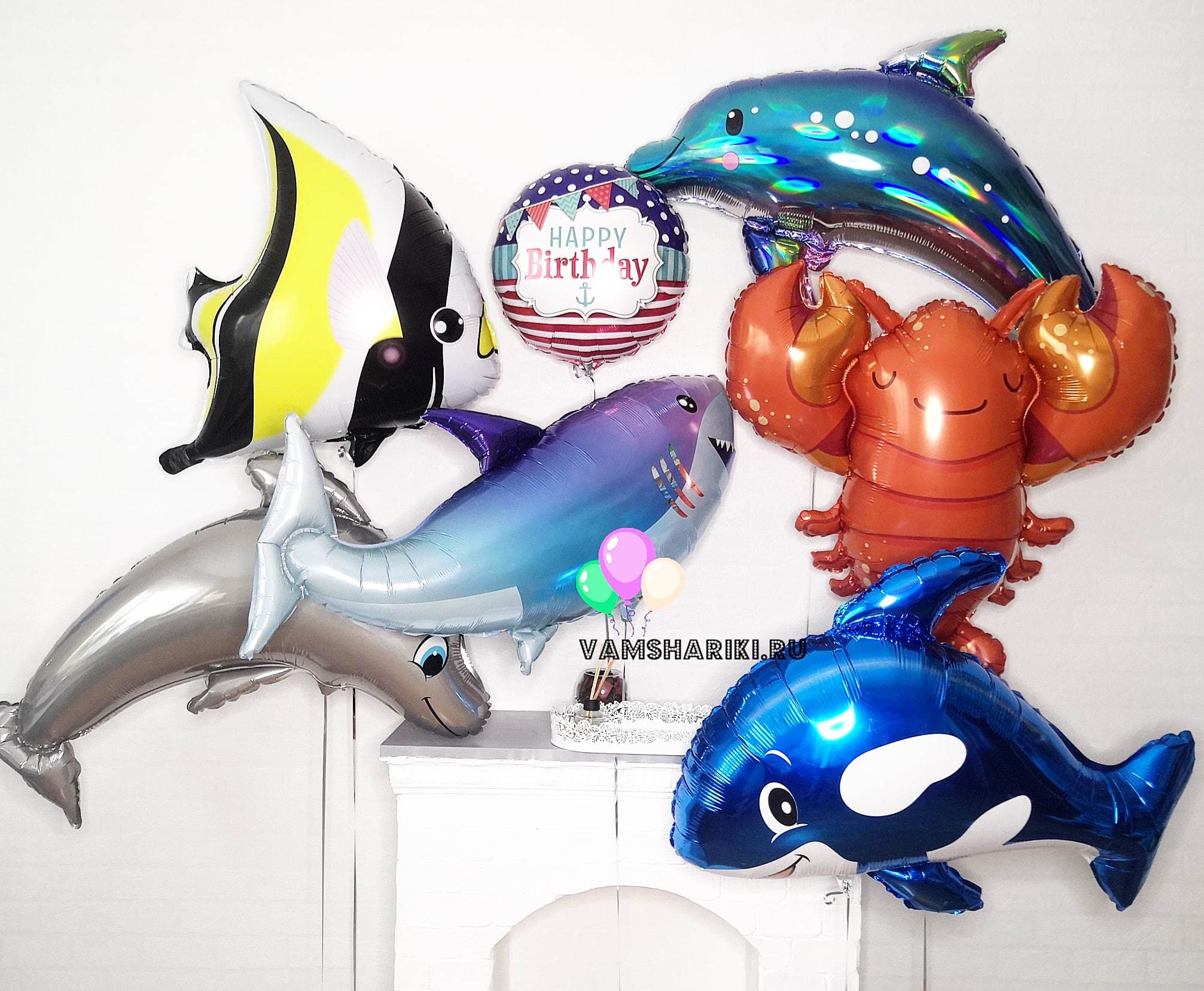 Воздушный фольгированный шар Дельфин купить с доставкой