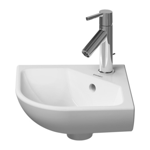 Duravit ME by Starck Угловая раковина для рук с перел., с 1 отв. под смес., 430x380мм, Цвет: Белый 722430000