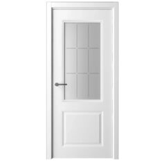 Купить Межкомнатная дверь эмаль Стиль 1 белая остеклённая