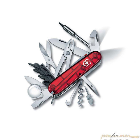 Нож Victorinox CyberTool Lite 91 мм 34 функции прозрачный красный (1.7925.T)