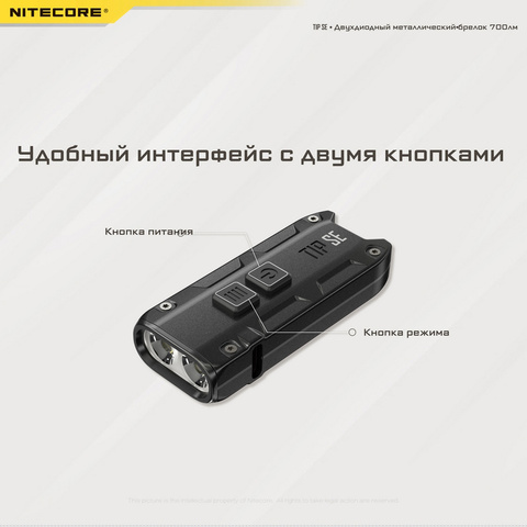 Фонарь ручной Nitecore Tip SE серый лам.:светодиод.x1 (19533)