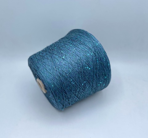 Filati Naturali (пр.Италия),art-Lino, 380м/100гр, 100%Лен+пайетки+люрекс, цвет-Подводный мир, арт-28097
