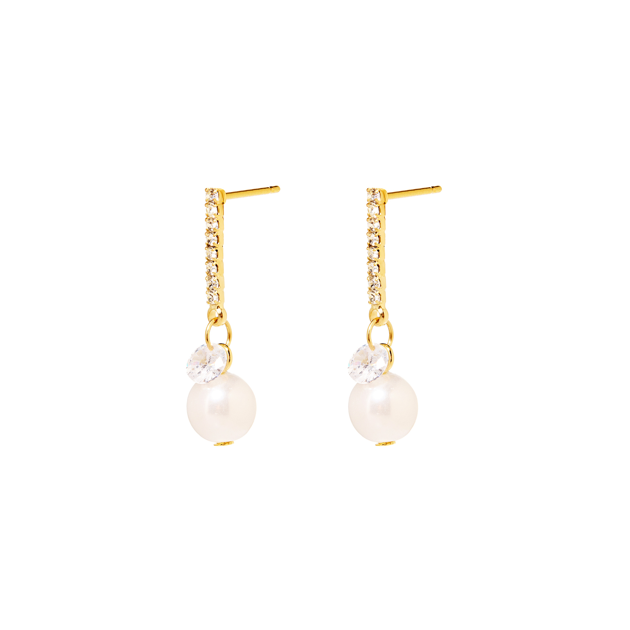 

Серьги Dangling Pearls Earrings - Gold